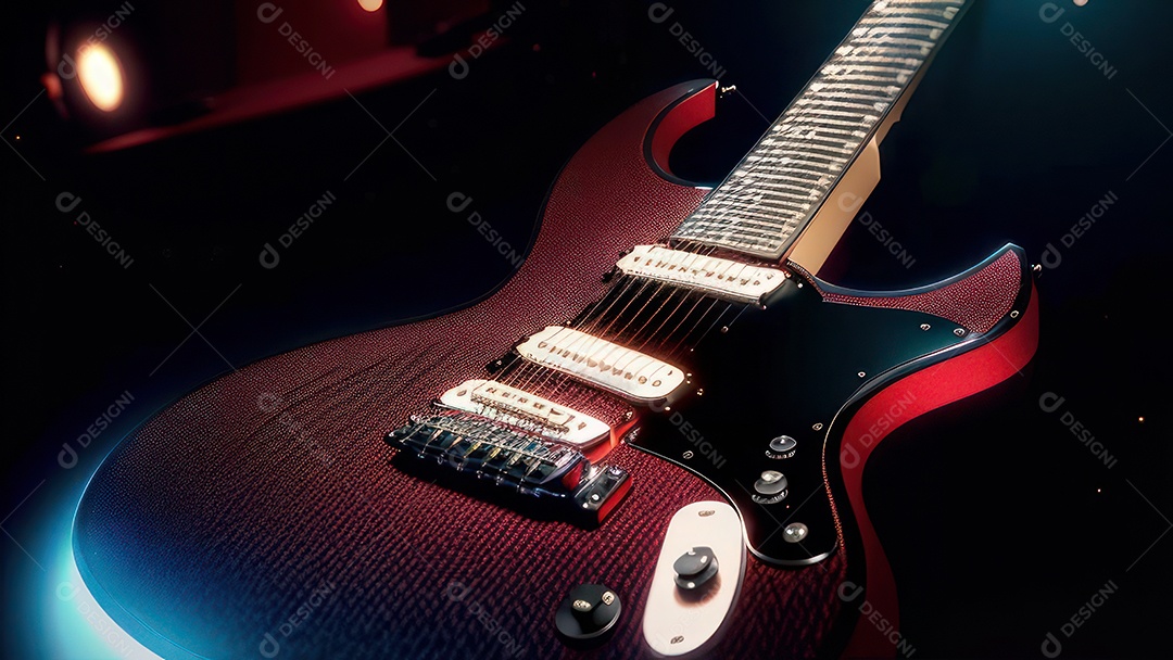Imagem realista de guitarra.