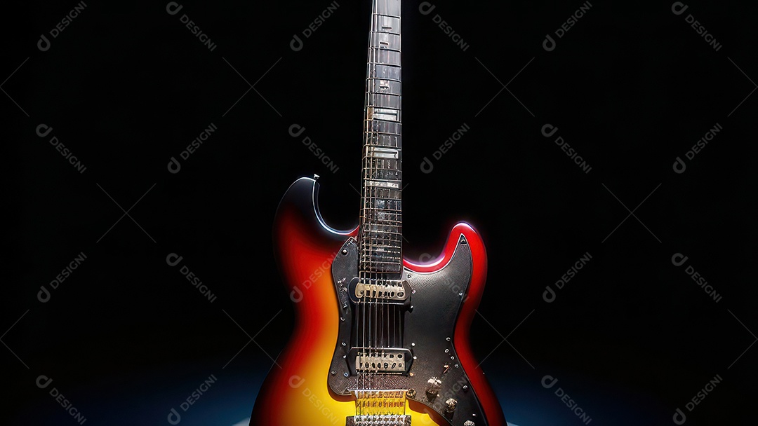 Imagem realista de guitarra.