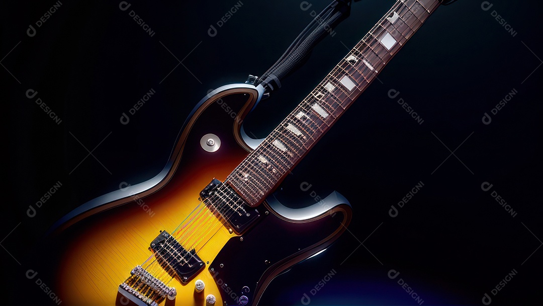 Imagem realista de guitarra.