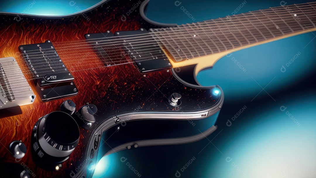 Imagem realista de guitarra.