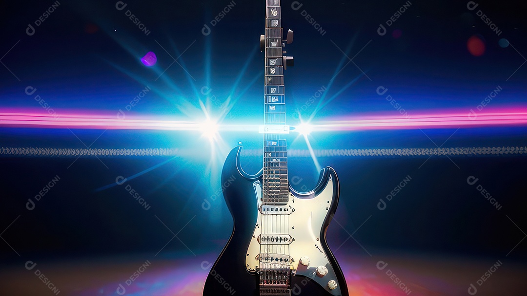 Imagem realista de guitarra.