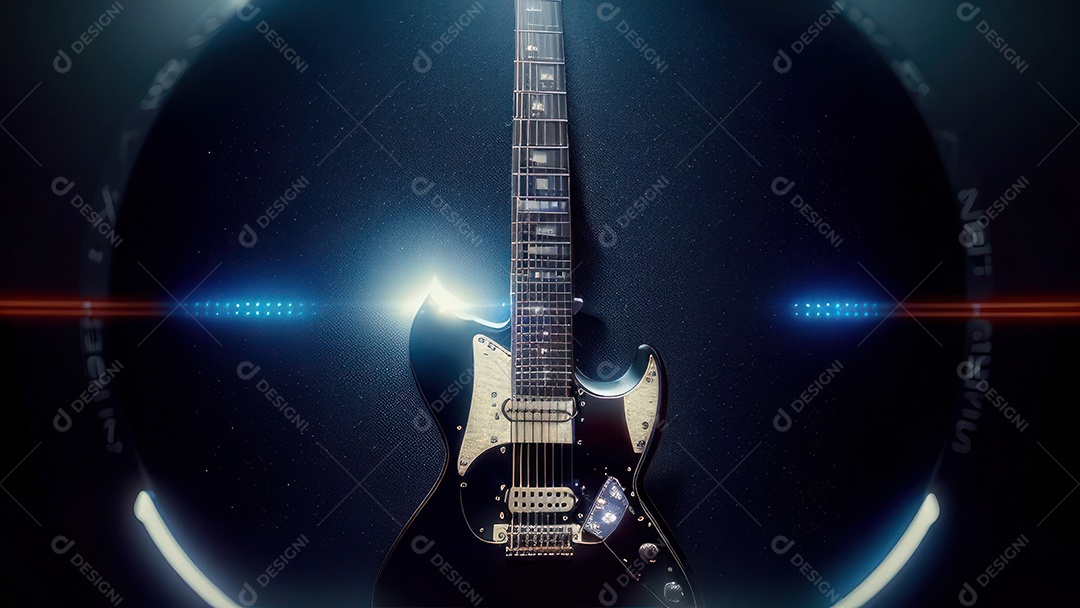 Imagem realista de guitarra.