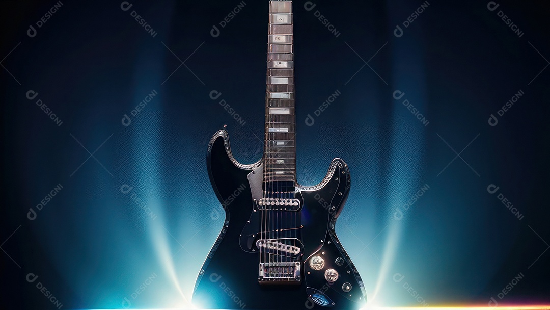 Imagem realista de guitarra.