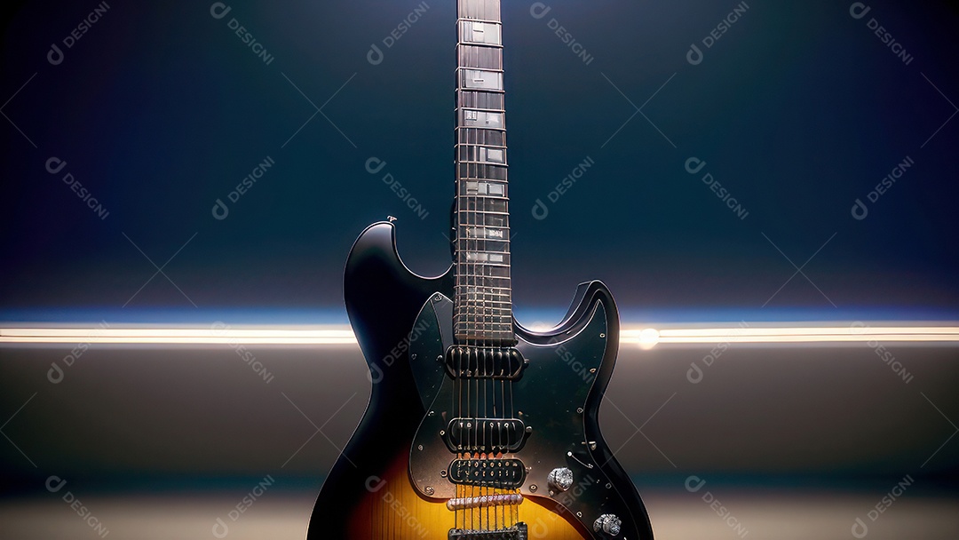 Imagem realista de guitarra.