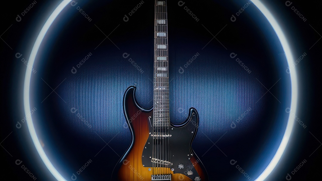 Imagem realista de guitarra.