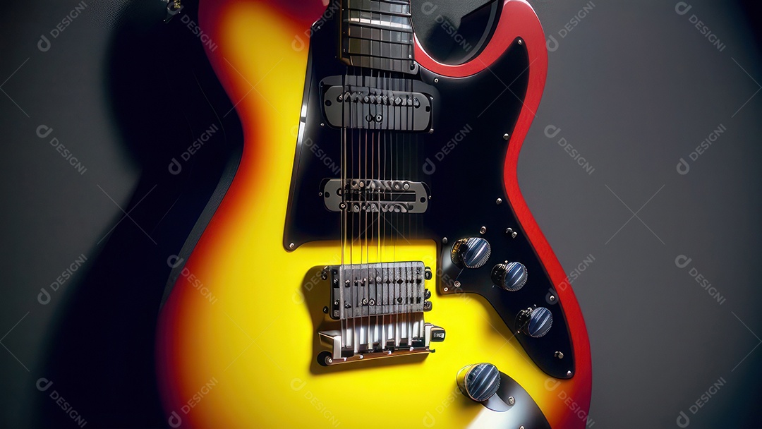 Imagem realista de guitarra.