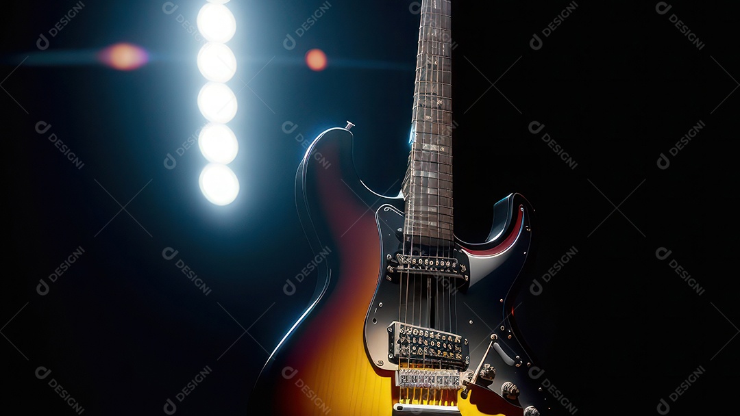 Imagem realista de guitarra.