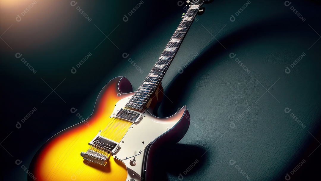 Imagem realista de guitarra.