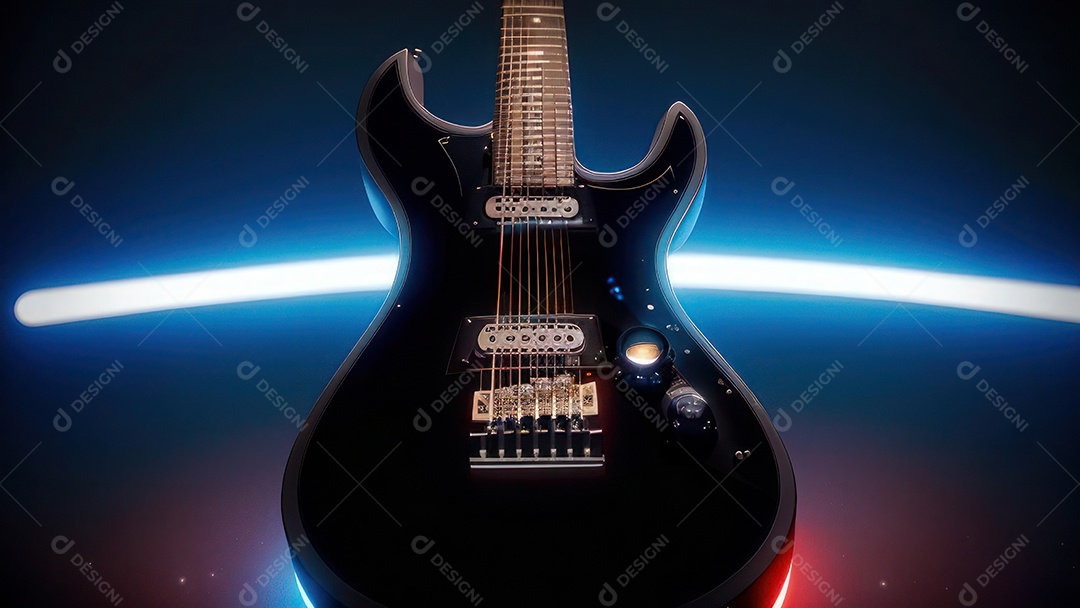 Imagem realista de guitarra.