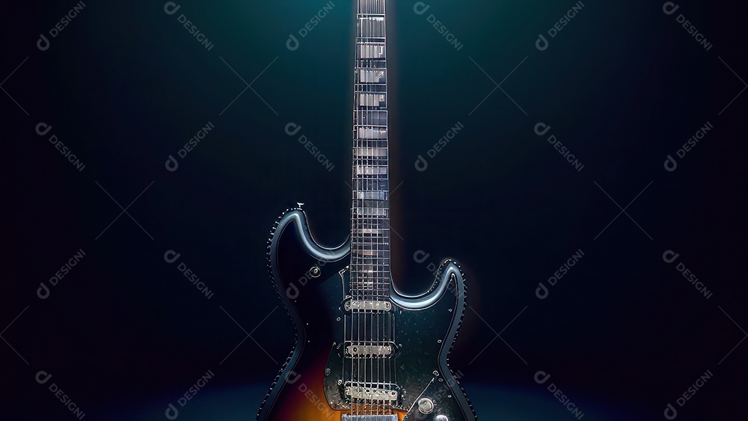 Imagem realista de guitarra.