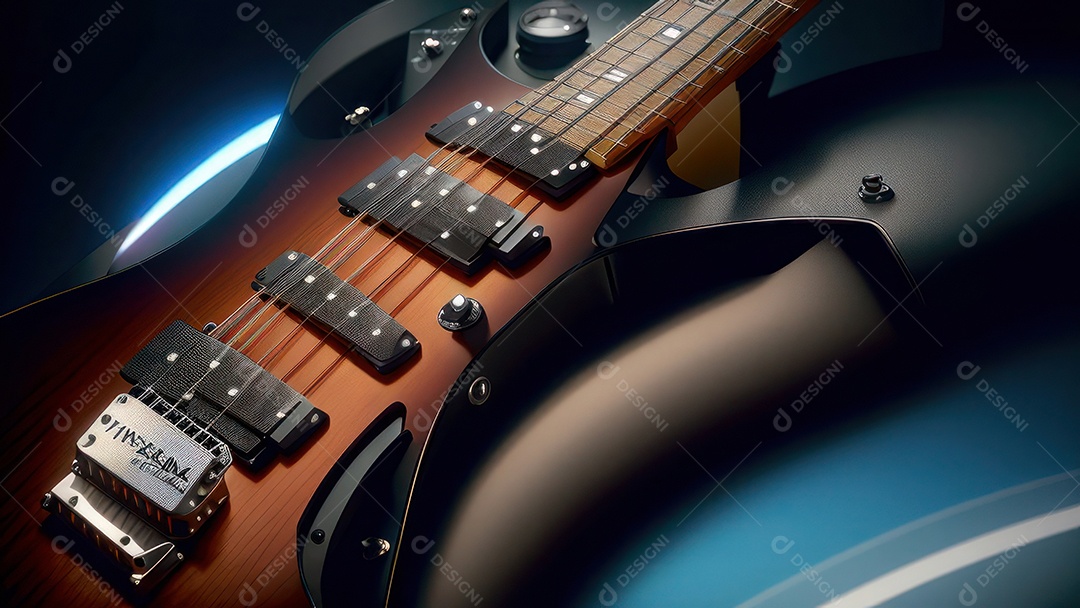 Imagem realista de guitarra.