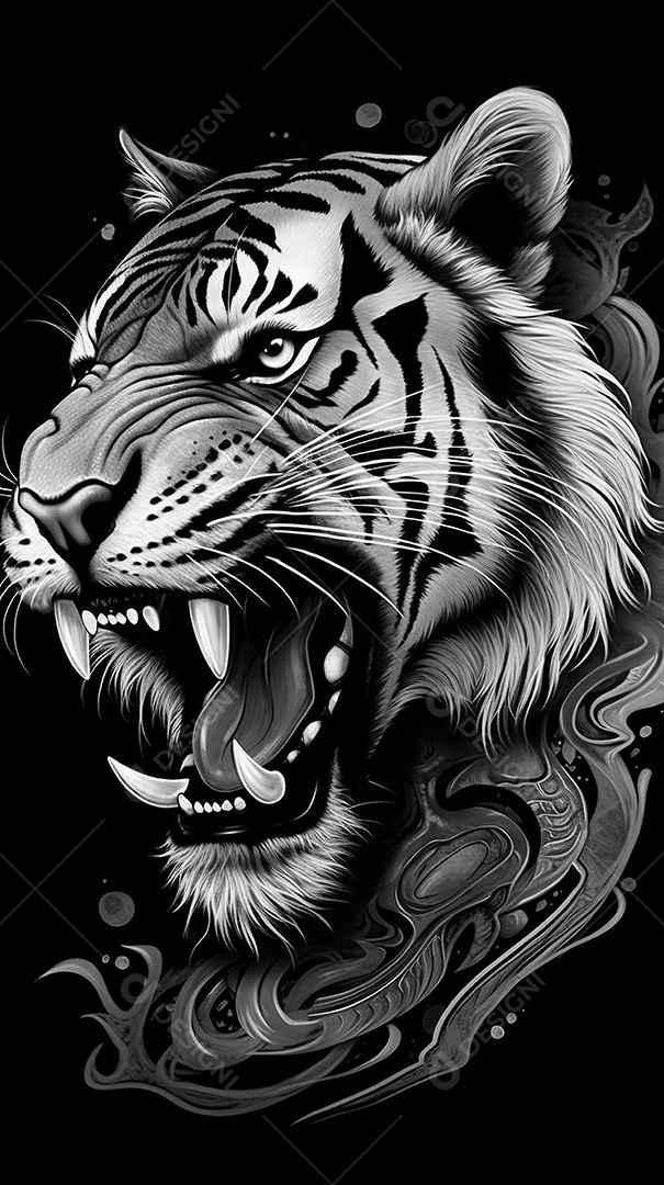 Tatuagem surrealista com cores vibrantes gerada por IA