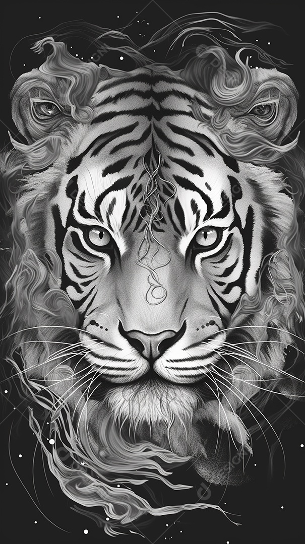 Tatuagem surrealista com cores vibrantes gerada por IA