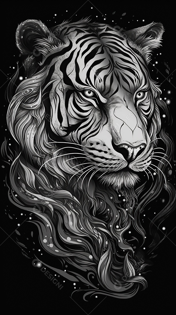 Tatuagem surrealista com cores vibrantes gerada por IA