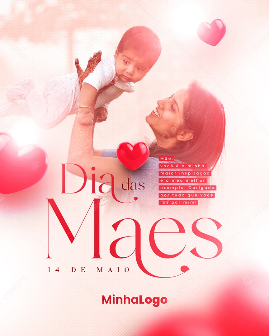 Mãe Você é a Minha Maior Inspiração Dia Das Mães 14 De Maio Social Media PSD Editável