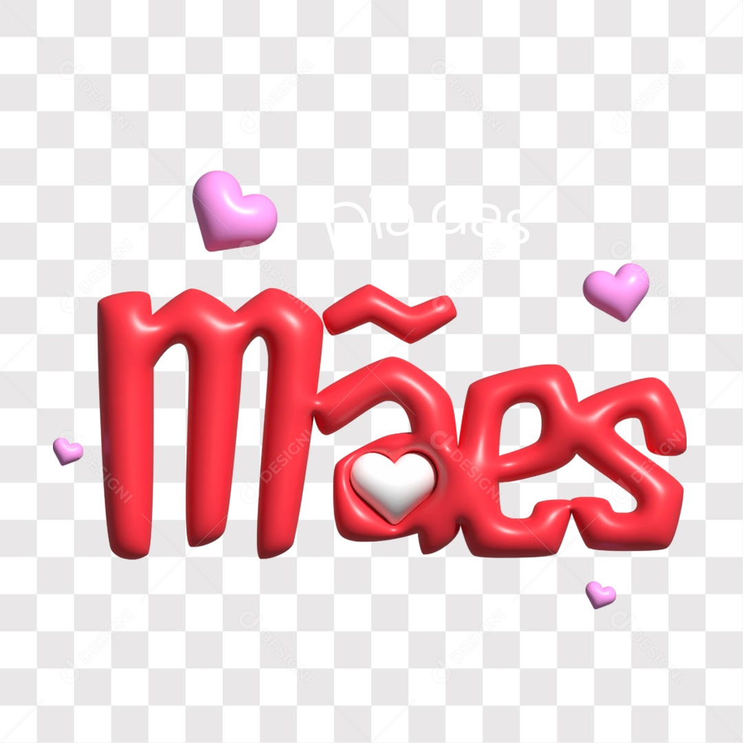 Mães Texto 3D Para Composição PNG Transparente