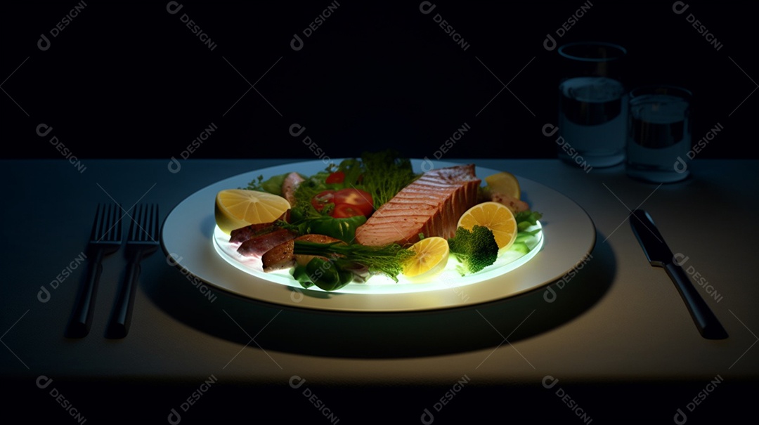 Prato de comida sobre uma mesa de restaurante