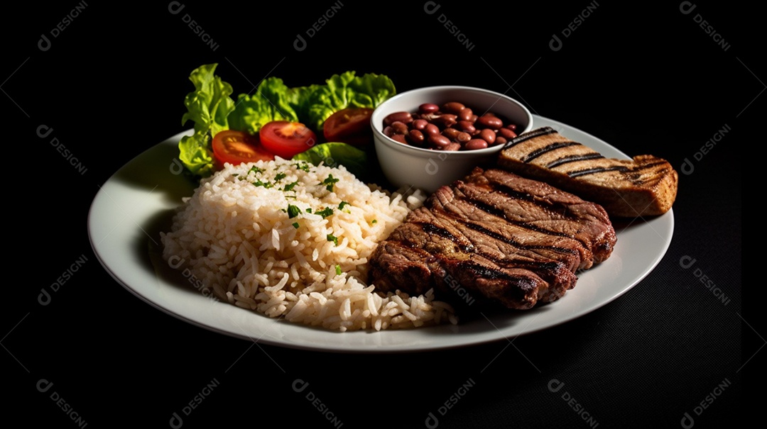 Prato de comida sobre uma mesa de restaurante