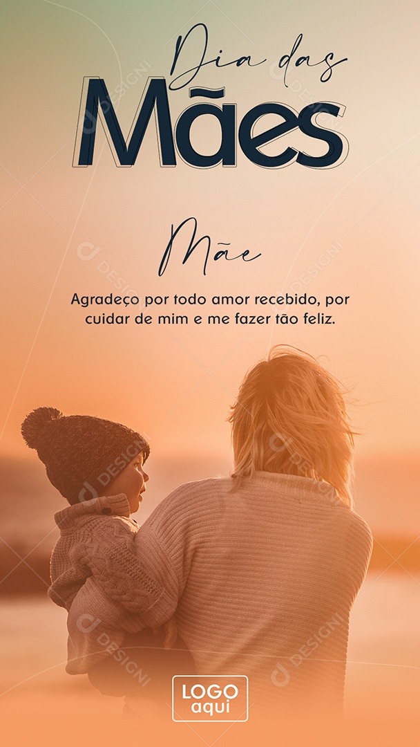 Social Media Story Dia Das Mães Agradeço Por todo Amor Recebido PSD Editavel