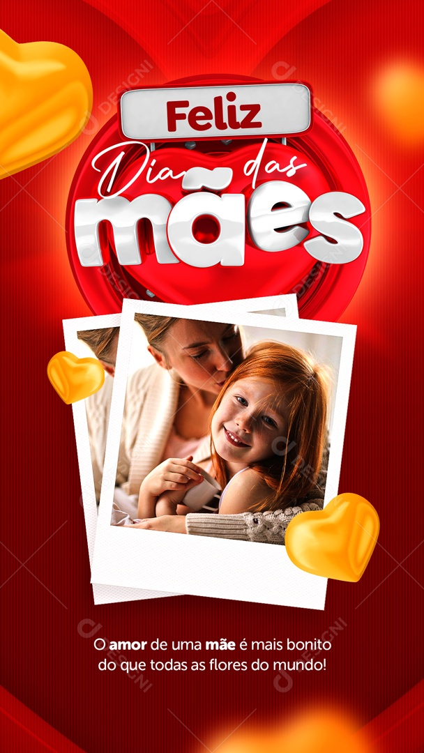 Social Media Story Feliz Dia Das Mães Mais Bonito Que Todas As Flores PSD Editavel