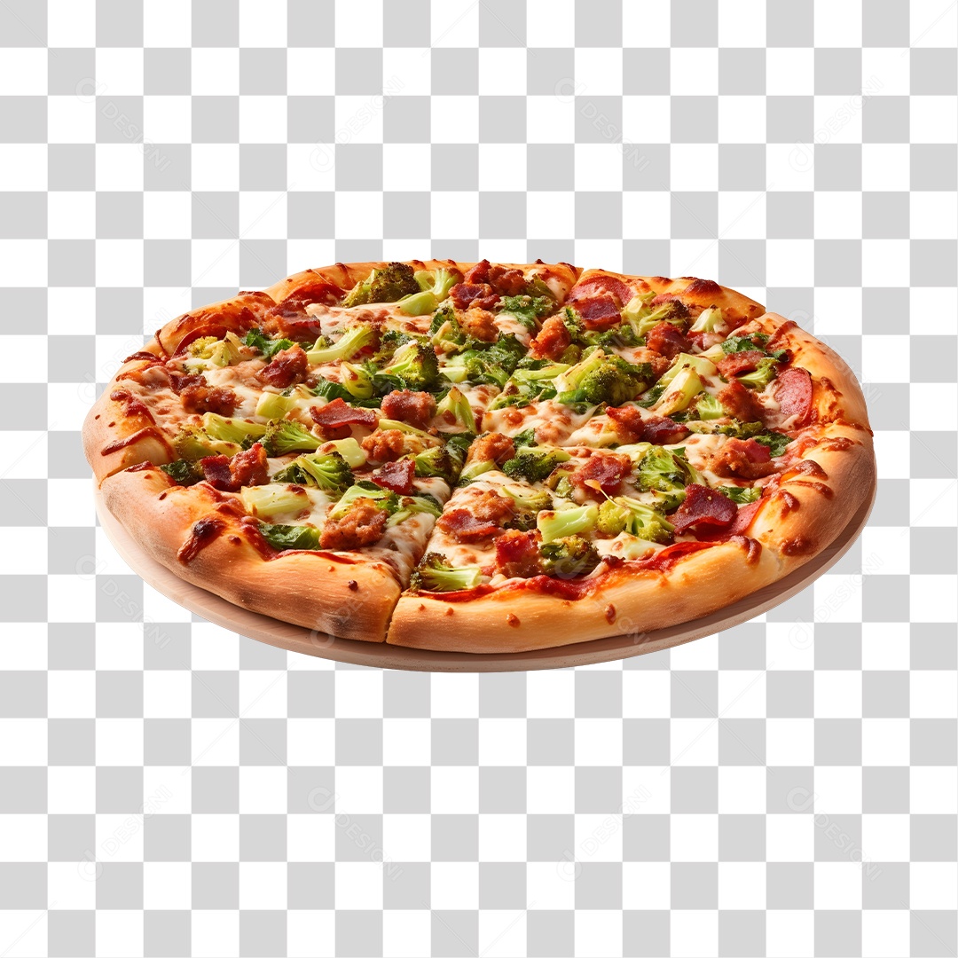 Deliciosa Pizza Tabua De Madeira PNG Transparente