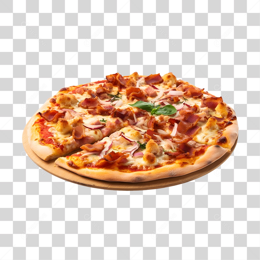 Deliciosa Pizza Tabua De Madeira PNG Transparente
