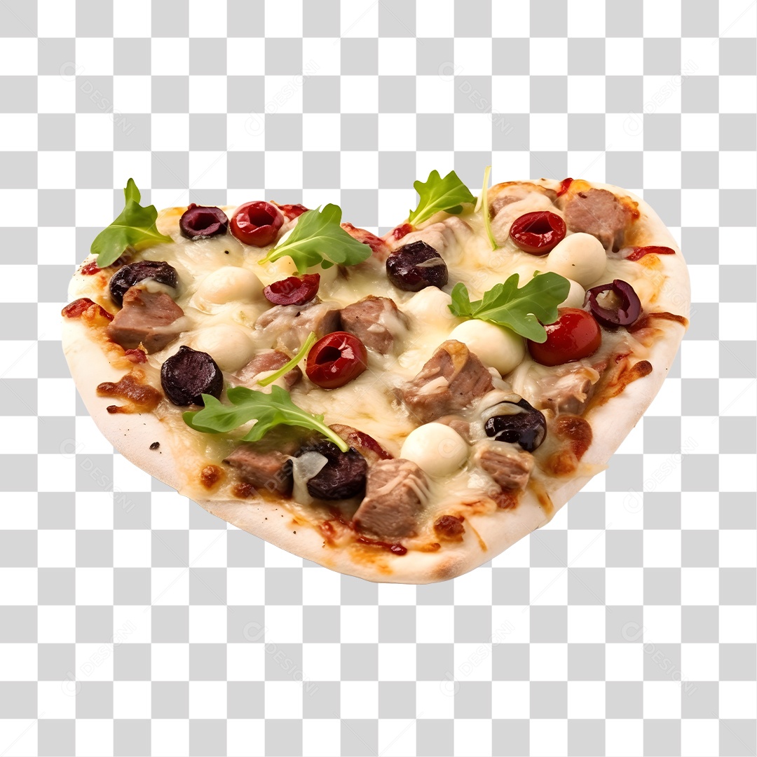 Deliciosa Pizza No Formato De Coração Tabua De Madeira PNG Transparente