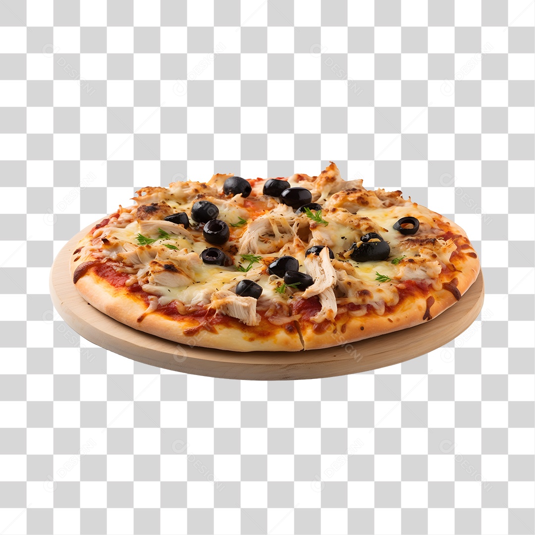 Deliciosa Pizza Tabua De Madeira PNG Transparente