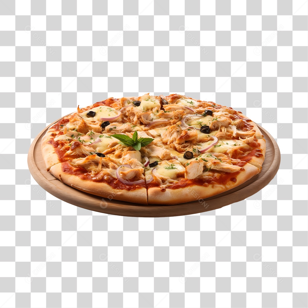 Deliciosa Pizza Tabua De Madeira PNG Transparente