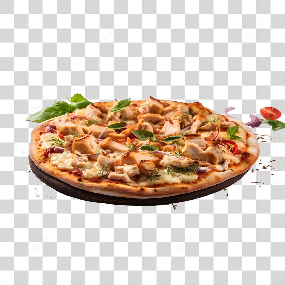 Deliciosa Pizza Tabua De Madeira PNG Transparente