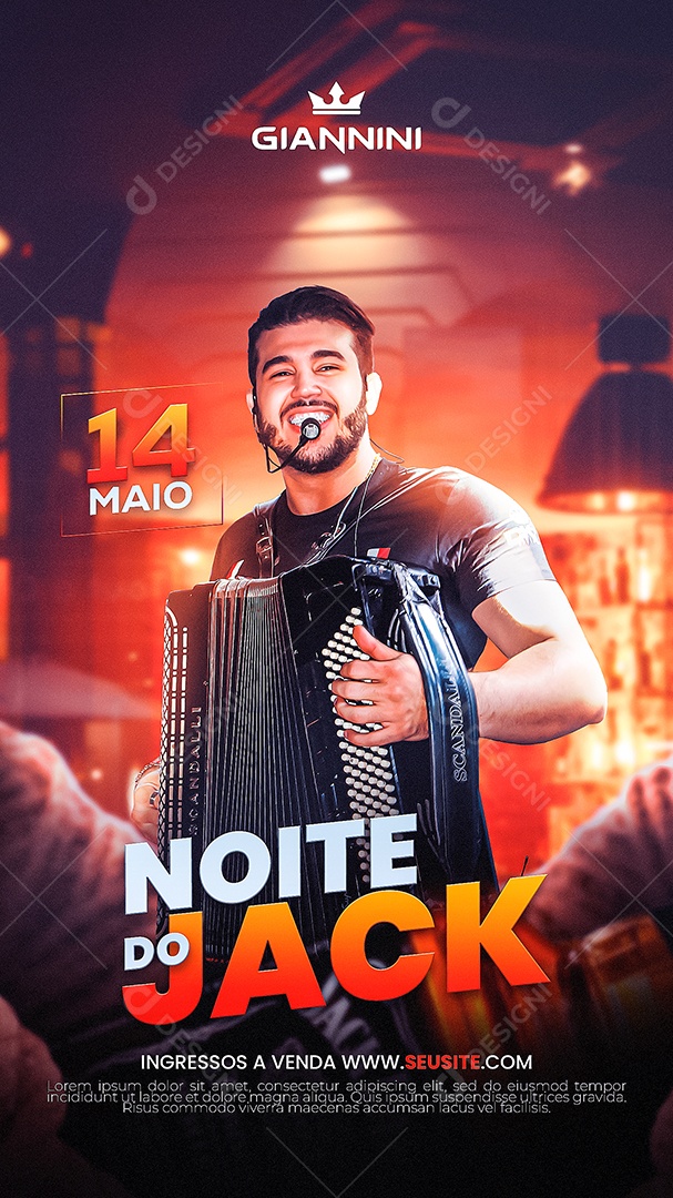Social Media Flyer Story Noite De Jack Gianini PSD Editável