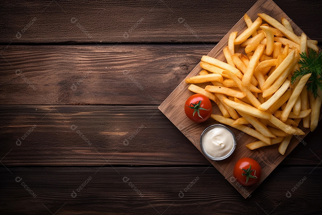 Batata frita com bacon e queijo cheddar.