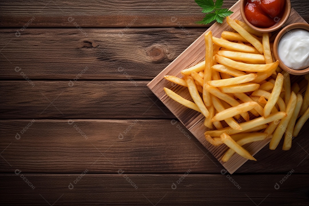 Batata frita com bacon e queijo cheddar.