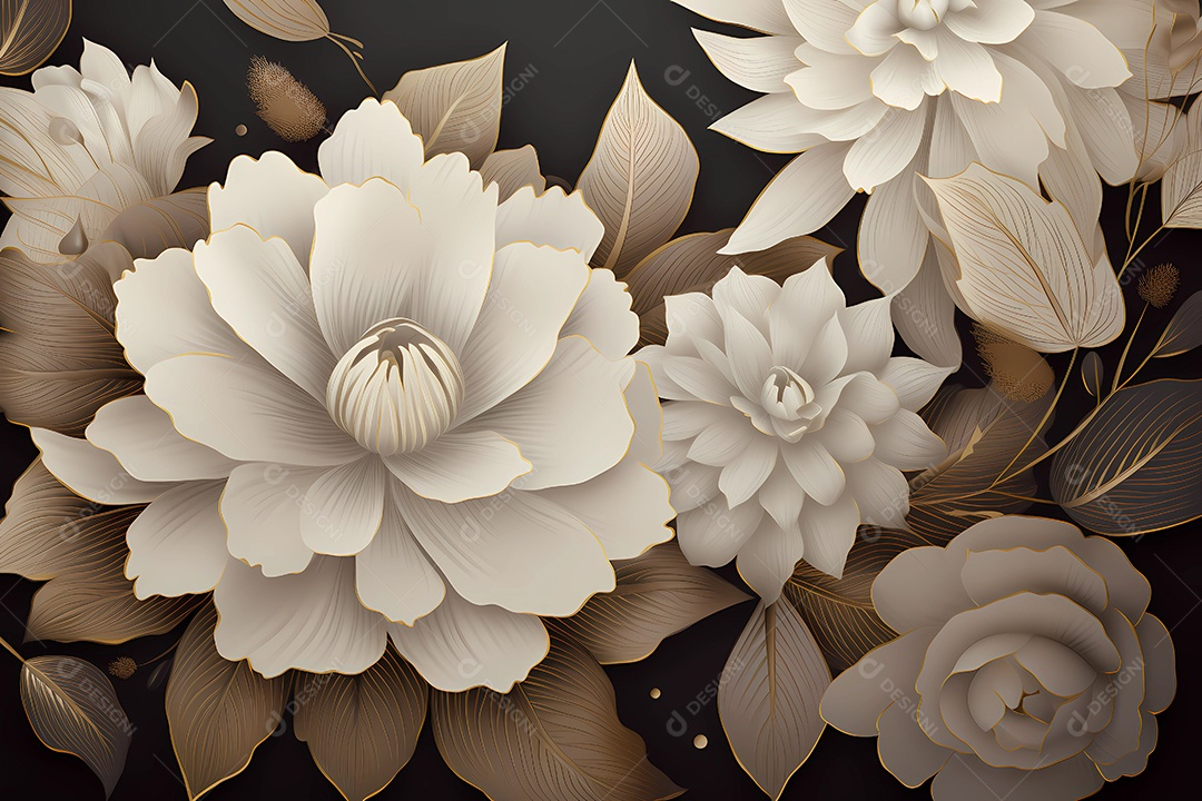 Design de ilustração floral de luxo. fundo do papel de parede.