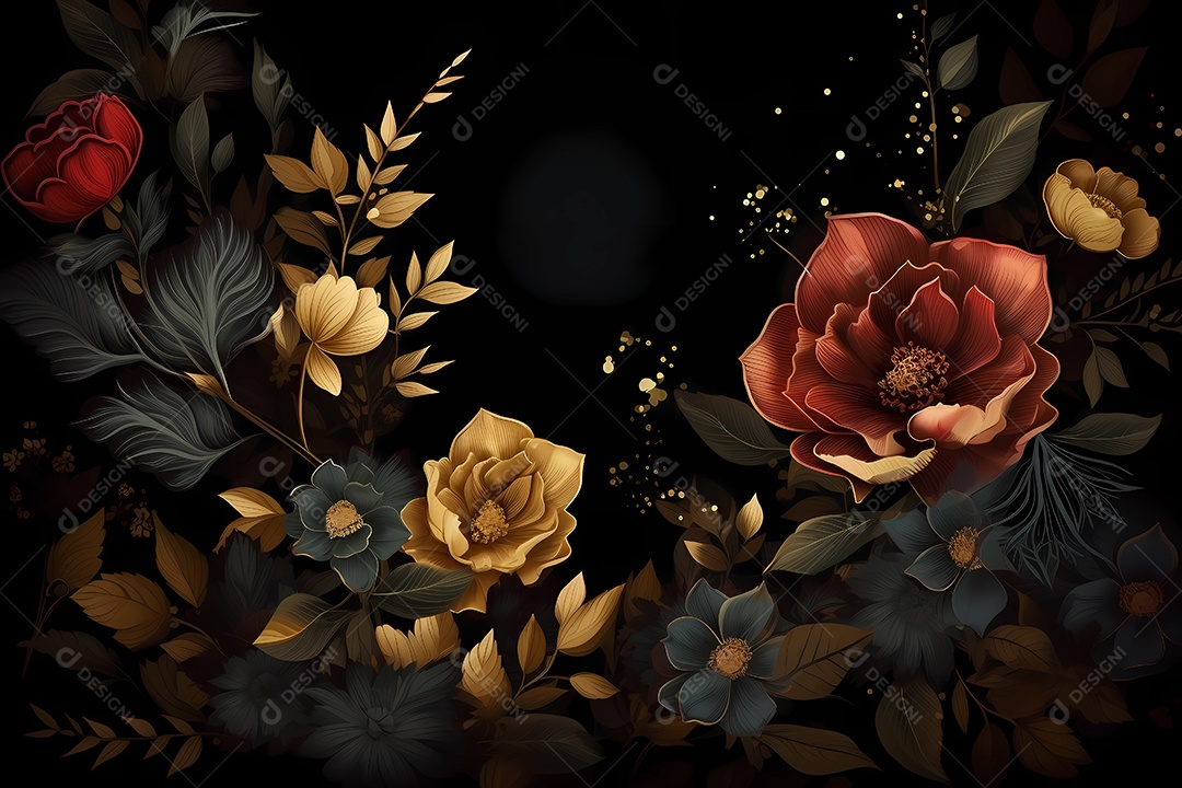 Design de ilustração floral de luxo. fundo do papel de parede.