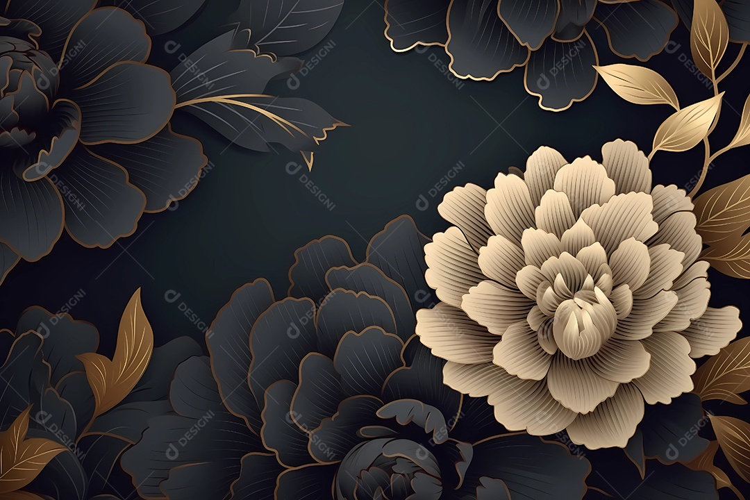 Design de ilustração floral de luxo. fundo do papel de parede.