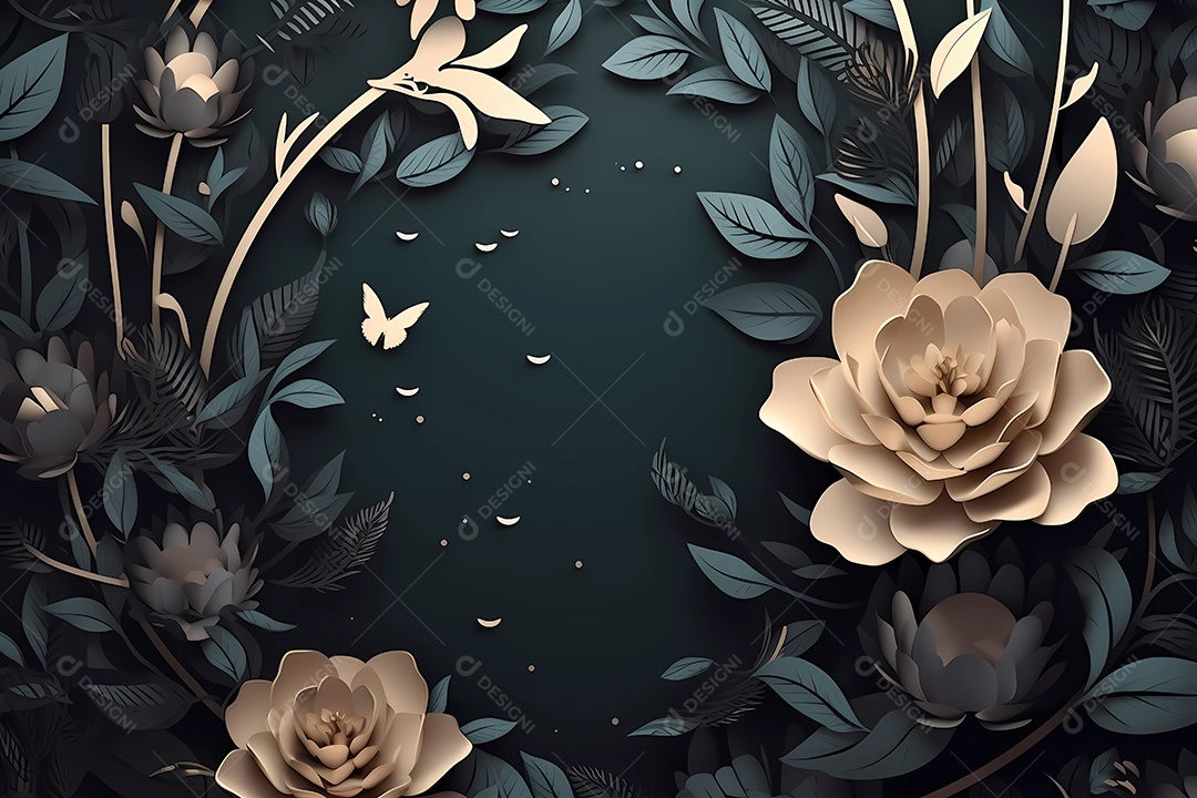 Design de ilustração floral de luxo. fundo do papel de parede.