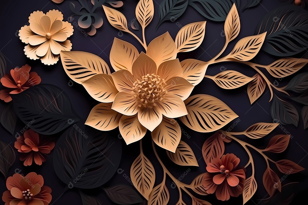 Design de ilustração floral de luxo. fundo do papel de parede.