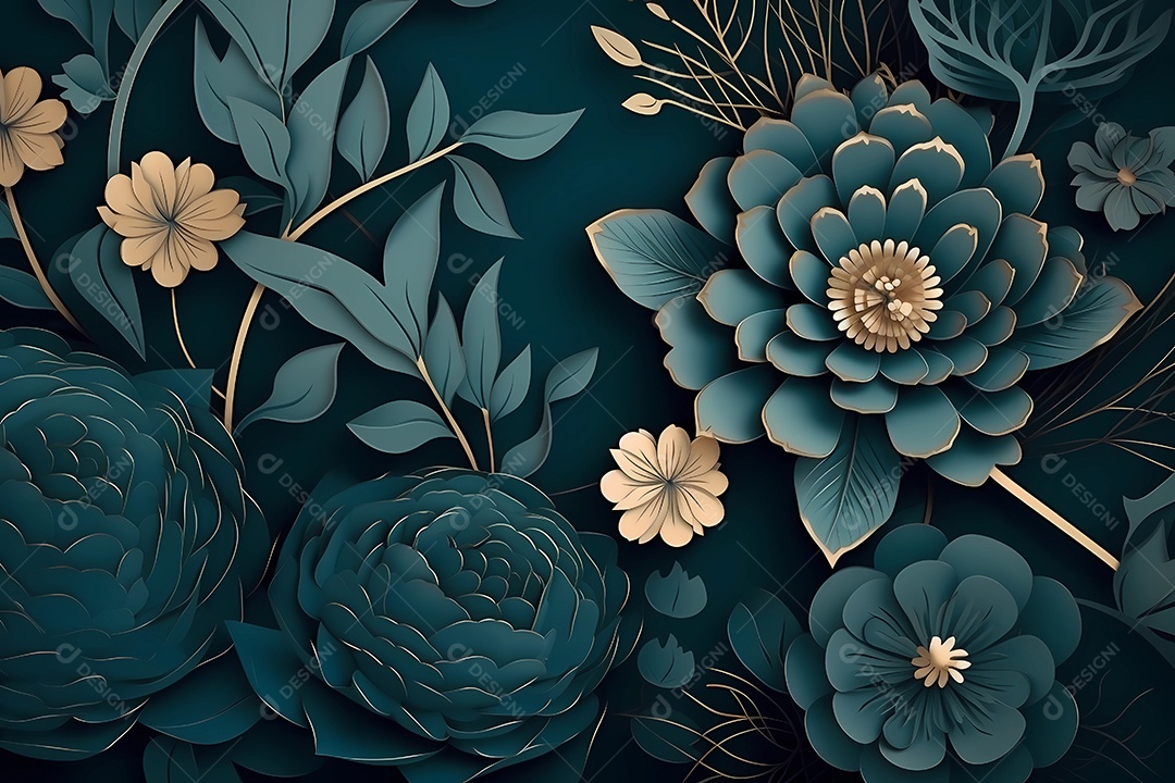 Design de ilustração floral de luxo. fundo do papel de parede.