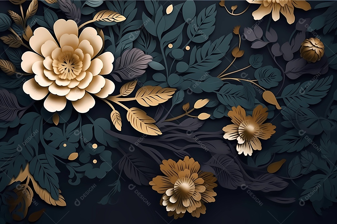 Design de ilustração floral de luxo. fundo do papel de parede.