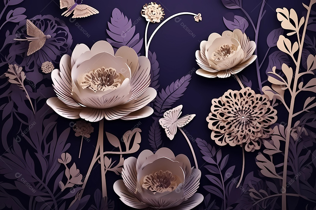 Design de ilustração floral de luxo. fundo do papel de parede.