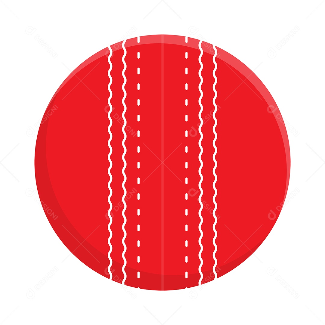 Ilustração de Bola de Críquete Vetor EPS Editável