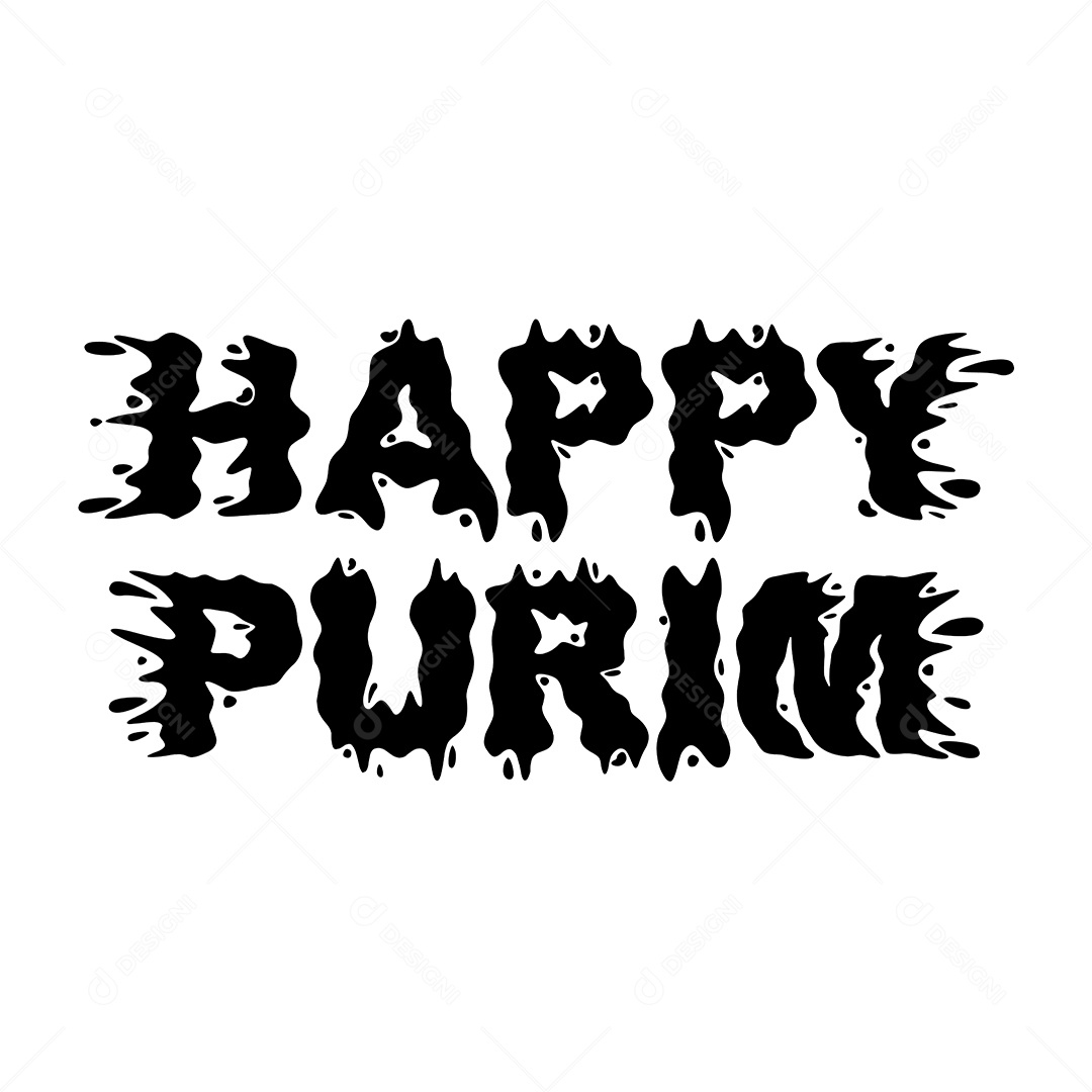 Efeito de Texto Happy Purim Vetor EPS Editável