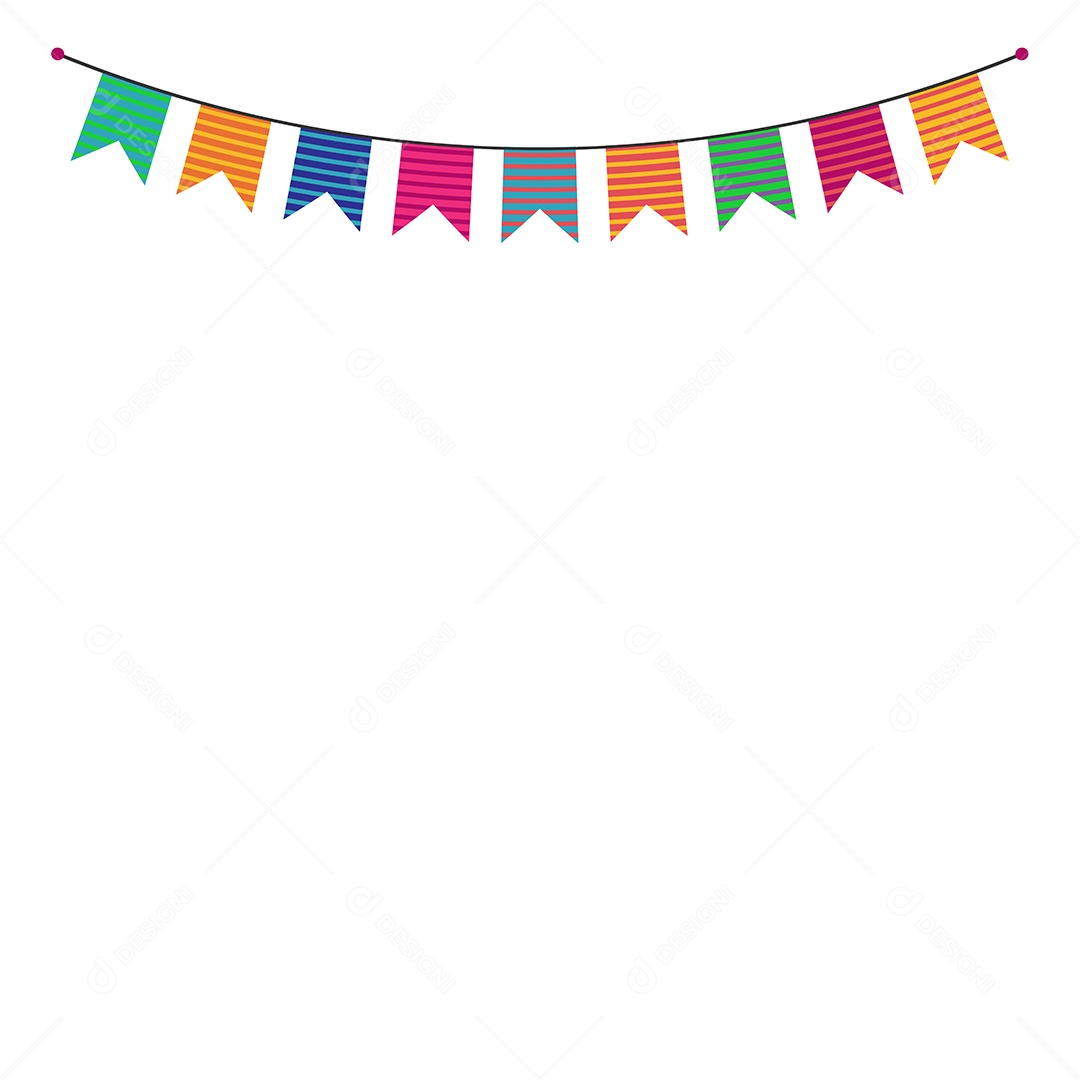 Ilustração de Bandeiras de Festa Junina Vetor EPS Editável