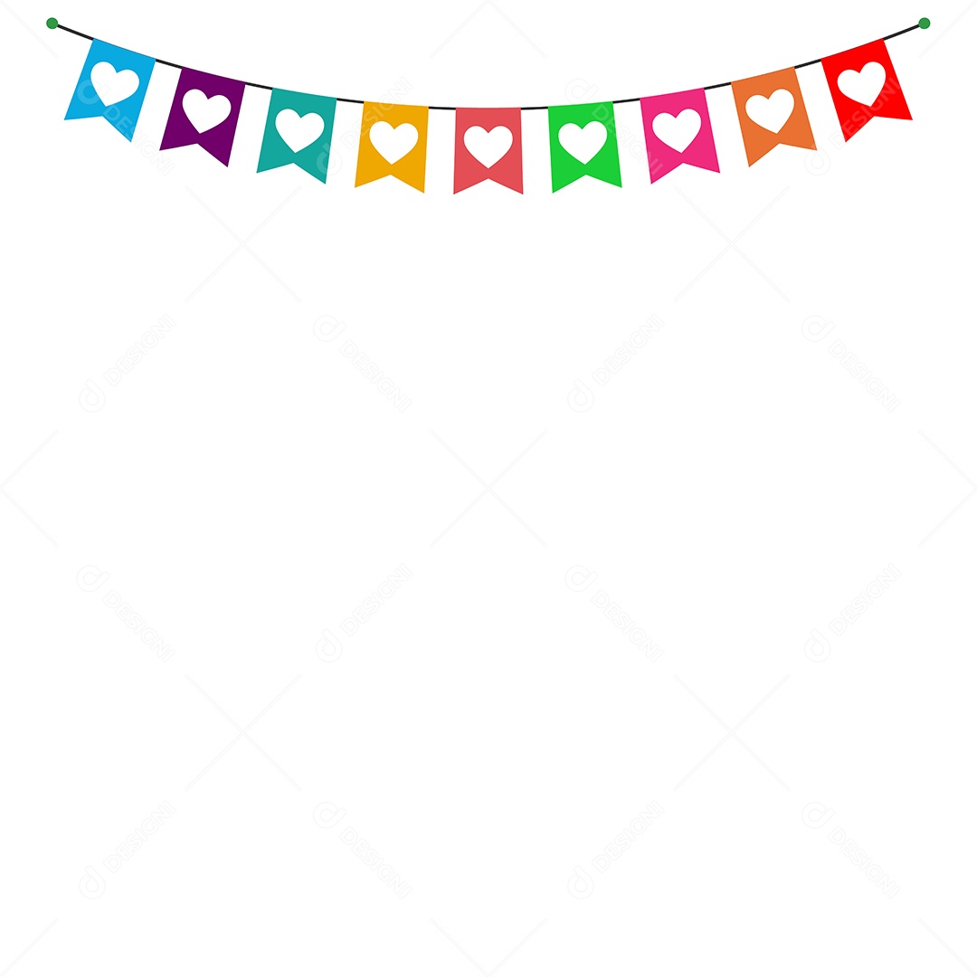 Ilustração de Bandeiras de Festa Junina Vetor EPS Editável