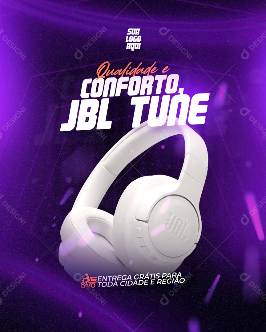 Social Media Feed Qualidade E Conforto Jbl tune PSD Editavel
