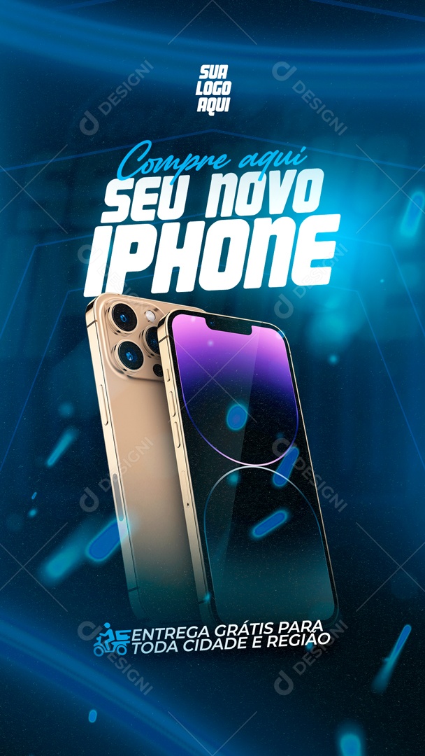 Social Media Story Compre Aqui Seu Novo Iphone PSD Editavel