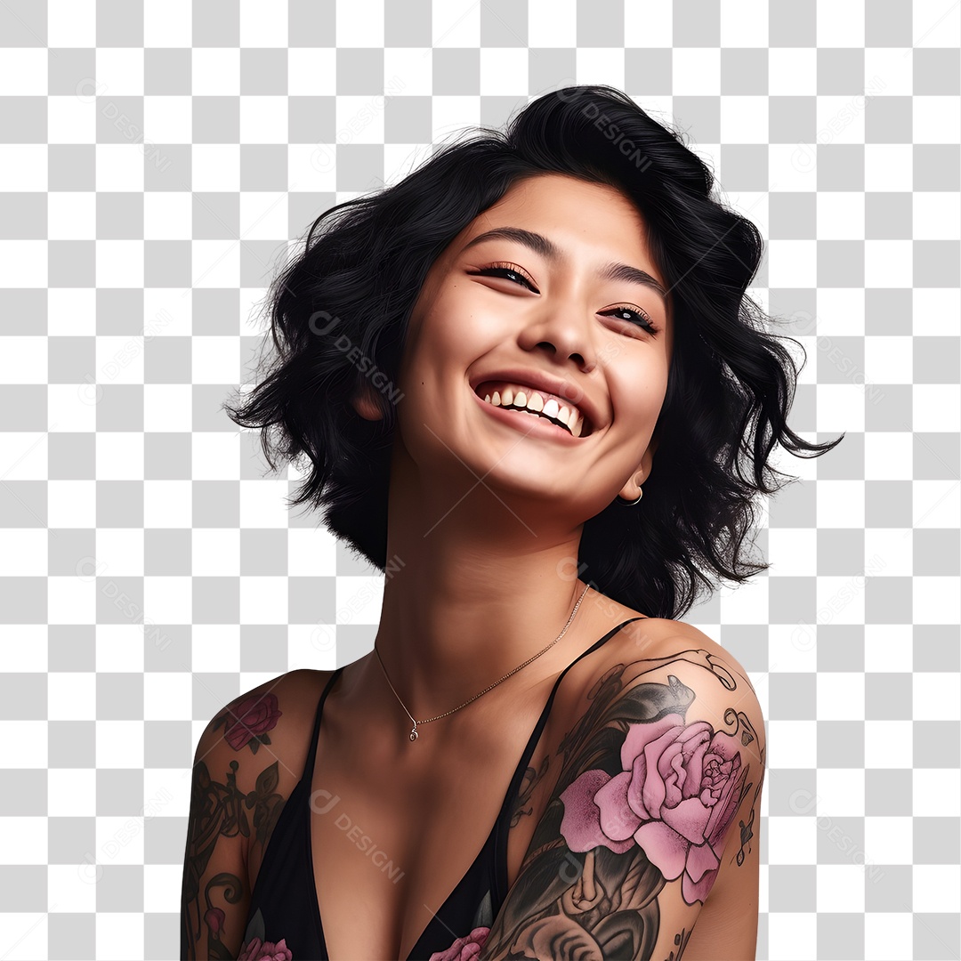 Mulher Oriental Sorrindo Dia Das Mães PNG Transparente