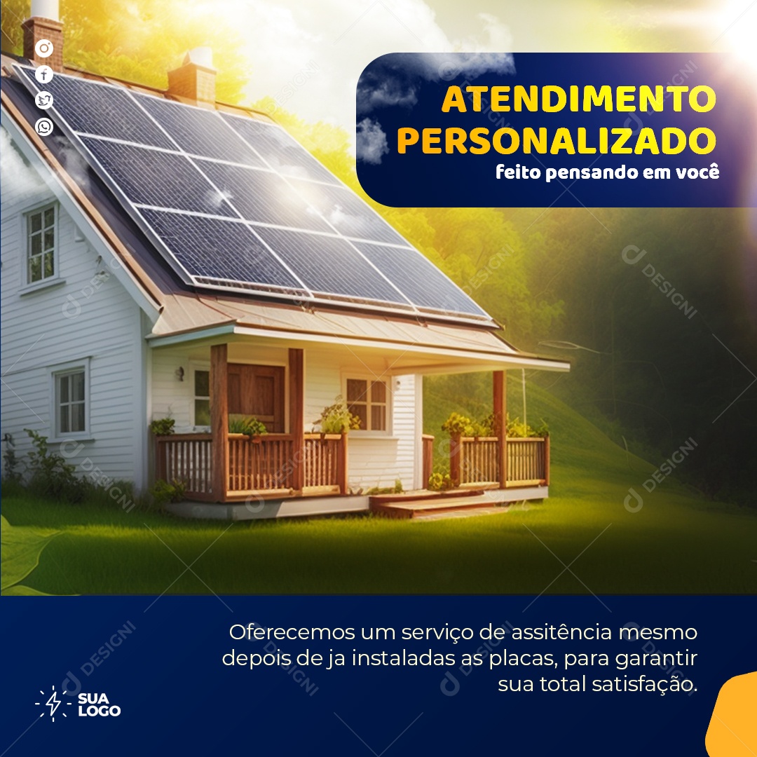 Social Media Feed Atendimento Personalizado PSD Editavel