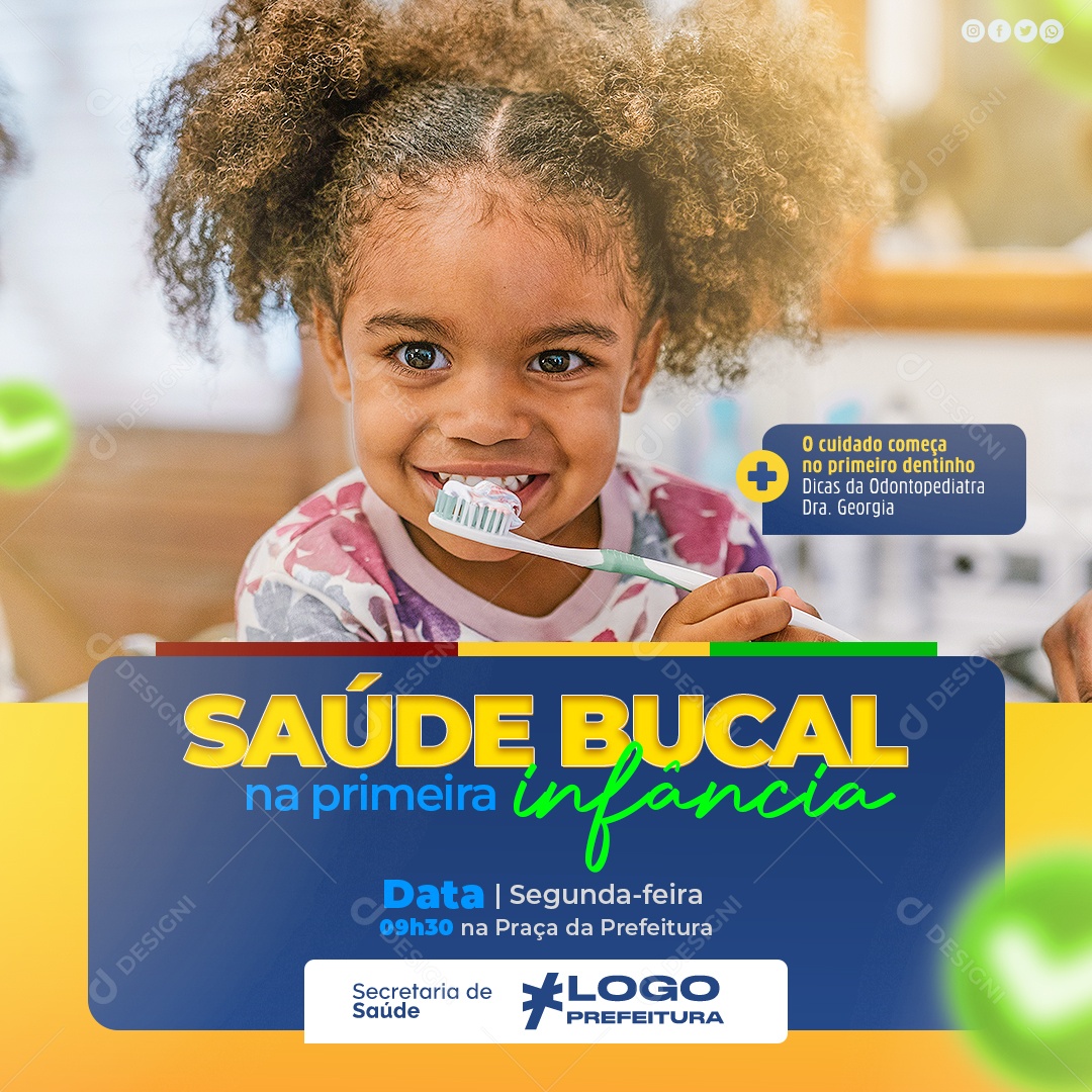 Social Media Saúde Bucal Na Primeira Infância PSD Editavel